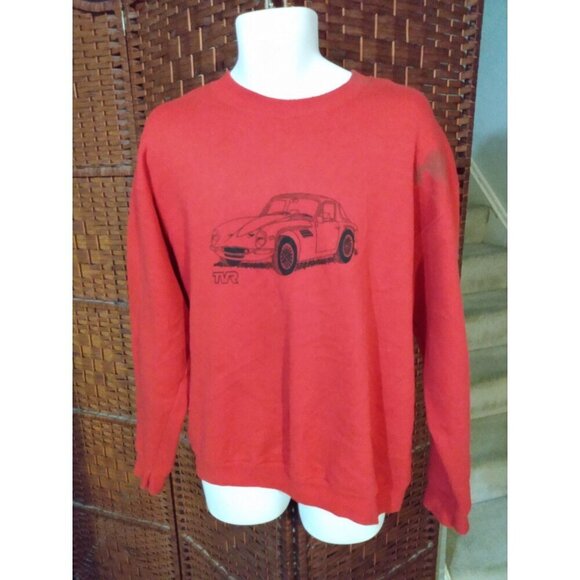 Lee Other - Vintage 90s TVR Sports Car Sweatshirt Large Red Racing Automobile